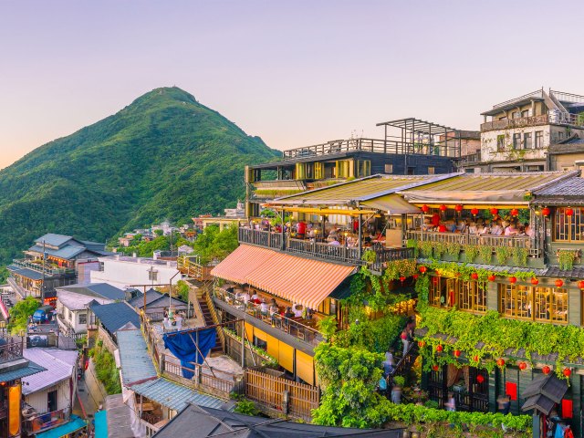 Overview of Jiufen Old Street in Taipei, Taiwan