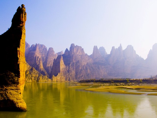 Dramatic rock formations along China's Yellow River