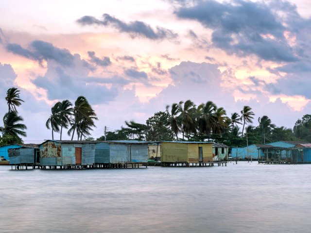 Homes built over Lake Maracaibo in Venezuela