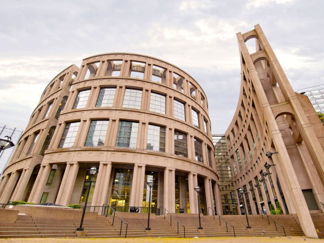 Exterior of the Central Library in Vancouver, Canada