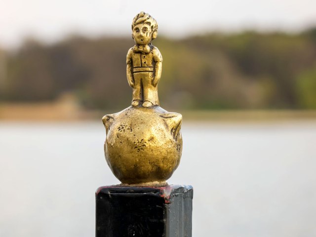 Close-up view of the Little Prince Statue in Chisinau, Moldova