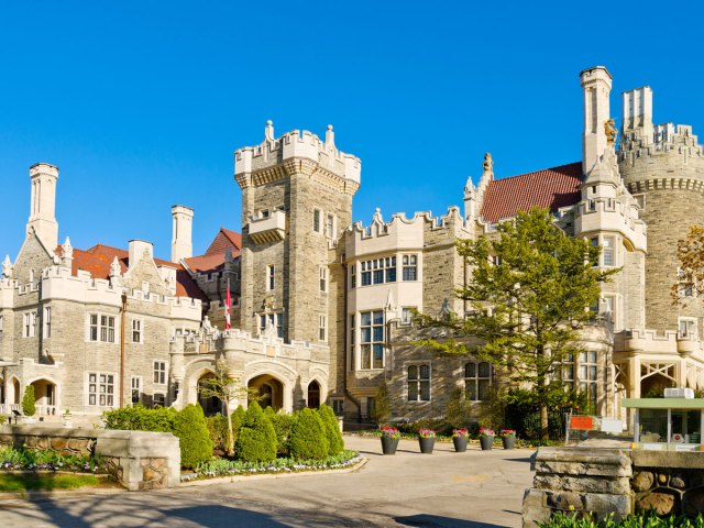 Grand exterior of Casa Loma in Toronto, Canada