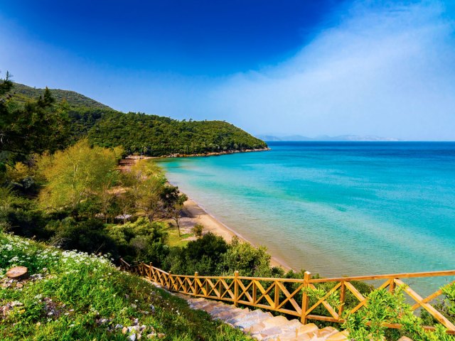 Stairs leading to beach on Turkey's Turquoise Coast