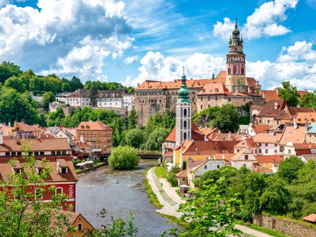 Old town of Cesky Krumlov in Czechia