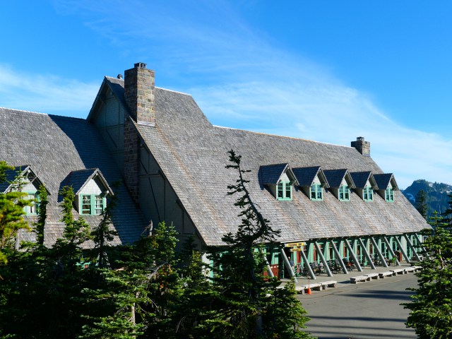 Exterior of Paradise Inn in Mount Rainier National Park, Washington