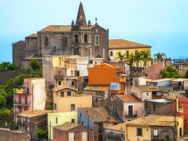 Town of Forza d Agro in Sicily, Italy 