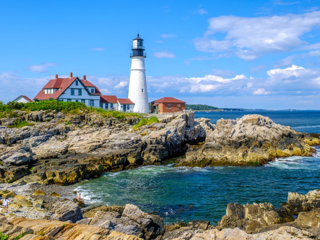 Portland Head Light along the coast of Portland, Maine